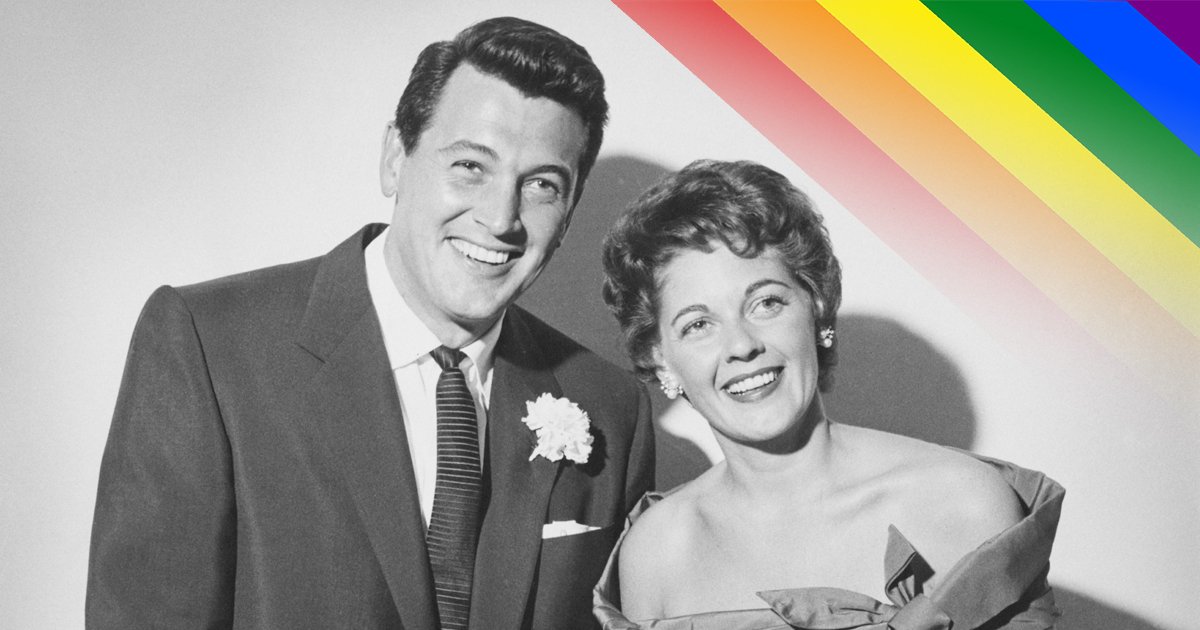 Perhaps one of the most famous examples of a lavender marriage - Rock Hudson and his secretary Phyllis Gates in 1955